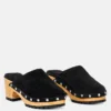 TULLEY Suede Clogs Mules In Black