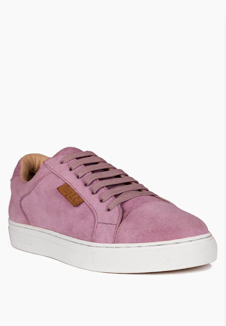 ASHFORD Pink Fine Suede Handcrafted Sneakers
