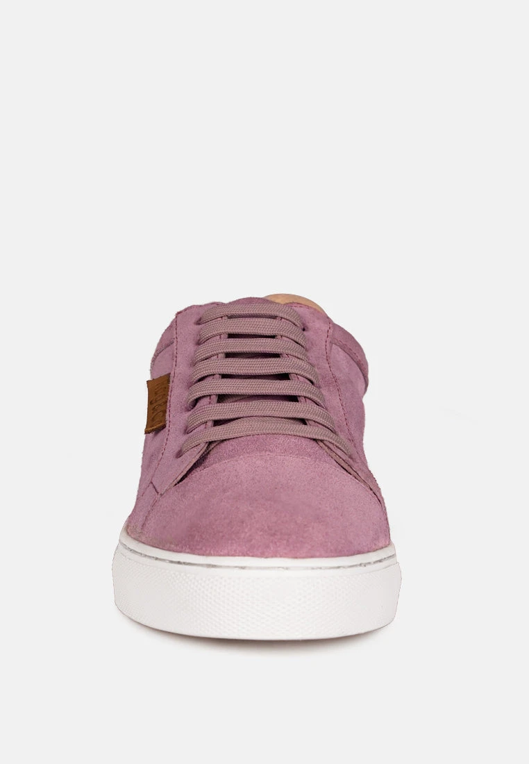 ASHFORD Pink Fine Suede Handcrafted Sneakers - Image 3