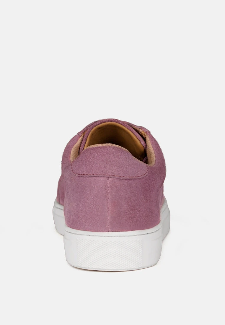 ASHFORD Pink Fine Suede Handcrafted Sneakers - Image 5