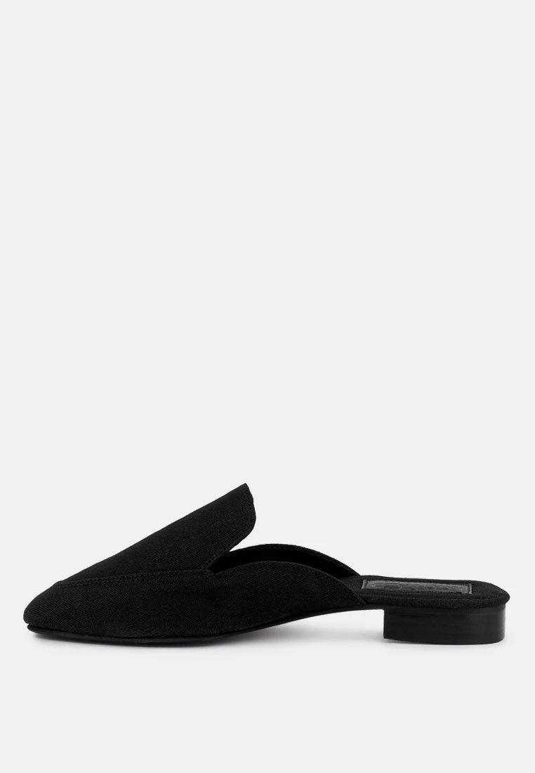 CALICO Black Organic Canvas Mules - Image 4