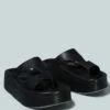 HATHAWAY Slip-On Platform Sandal In Black