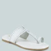 MILA White Toe Ring Thong Slip Ons