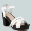 VELMA White Ankle Strap Sandal