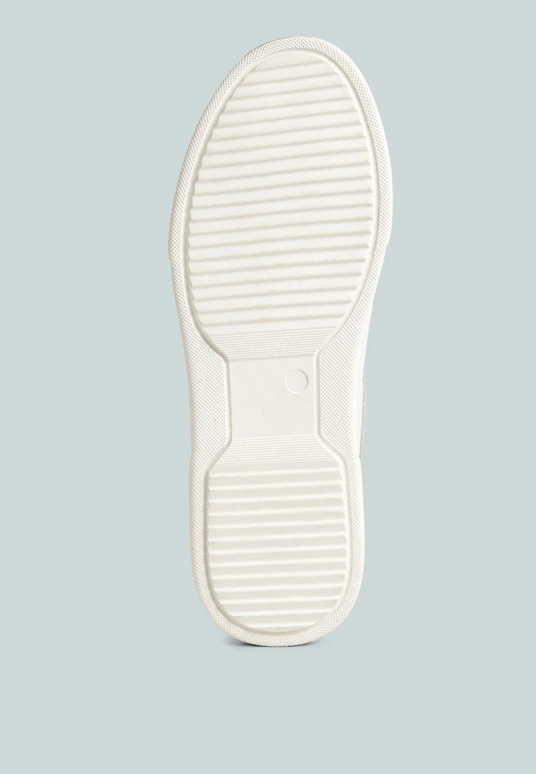 ENDLER Color Block Leather Sneakers In White - Image 7