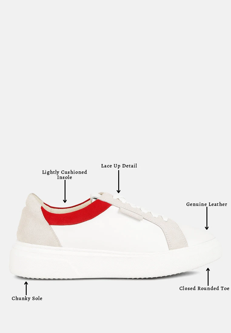 ENDLER Color Block Leather Sneakers In Red - Image 8