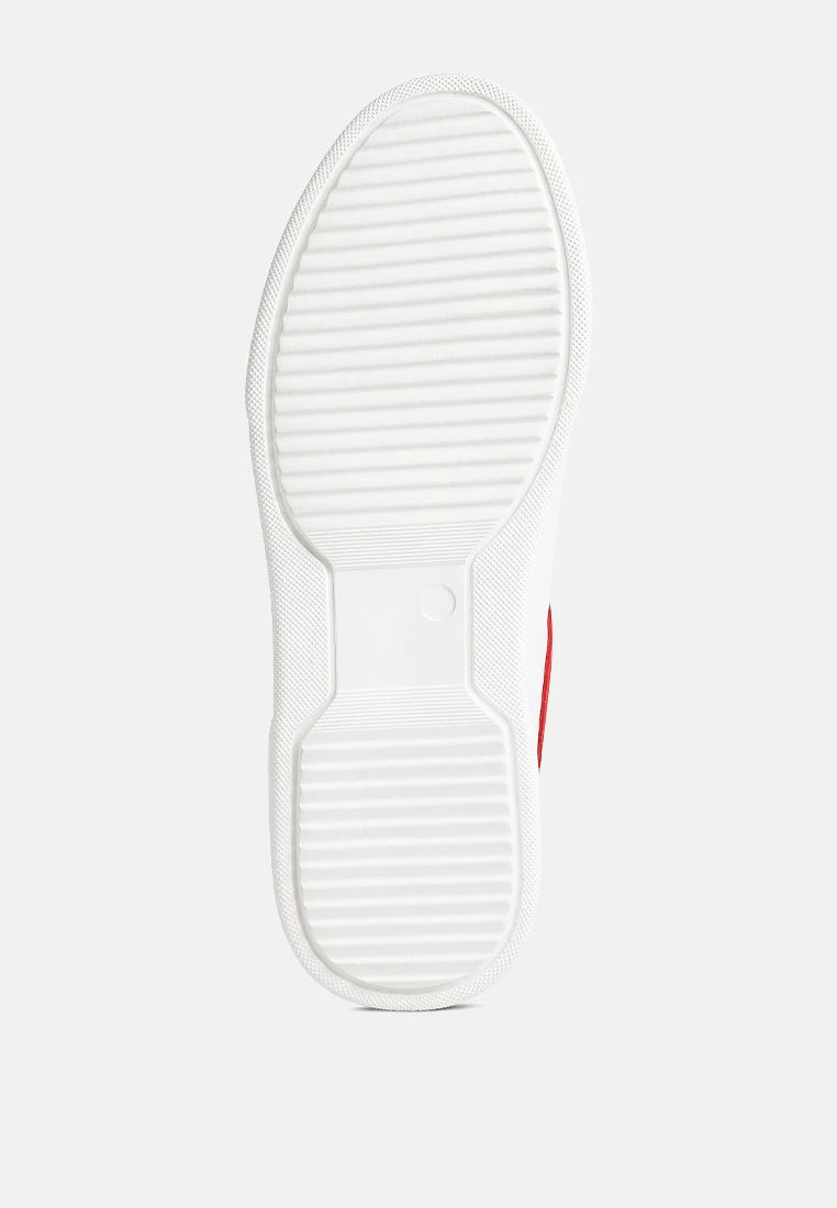 ENDLER Color Block Leather Sneakers In Red - Image 7