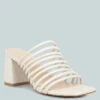 Fairleigh Off White Strappy Slip On Sandals