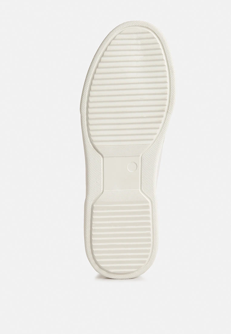 KJAER Dual Tone Leather Sneakers In Off White - Image 7