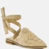 Mande Embroidered Velvet Mules In Beige