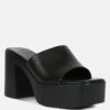 SCANDAL Slip On Block Heel Sandals In Black