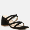 Valentina Strappy Casual Block Heel Sandals In Black
